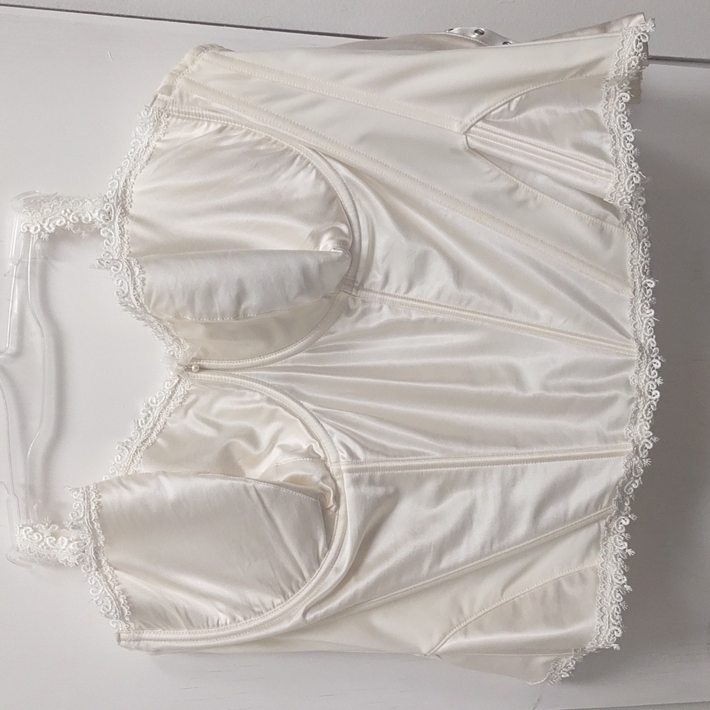 NEW Panache Harlequin Silk Underwire Lace-Up Balcony Longline Bustier 4547 Ivory - Picture 4 of 10
